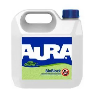 Антиплесневый грунт глубокого проникновения 3 в 1,готовый к применению "Aura BioBlok 3 л (4шт/уп)
